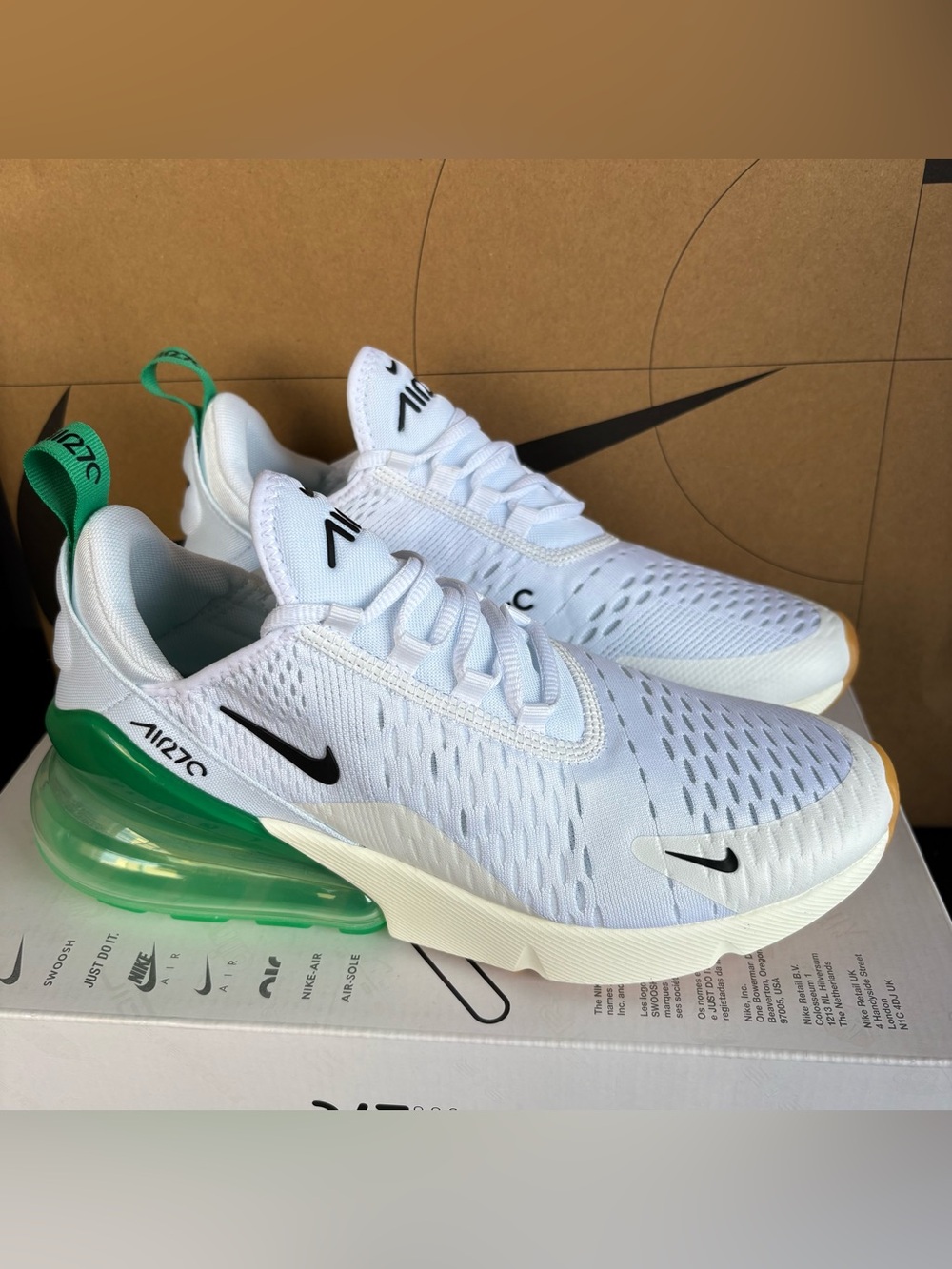 NEW Nike Air Max 270 White Stadium/Green/Black NBY AH6789-125 Women Sizes